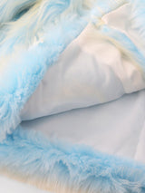 Gradient Blue Sweet Warm Faux Fur Winter Coat