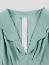 Mint Green V Neck 1950s Vintage Swing Dress